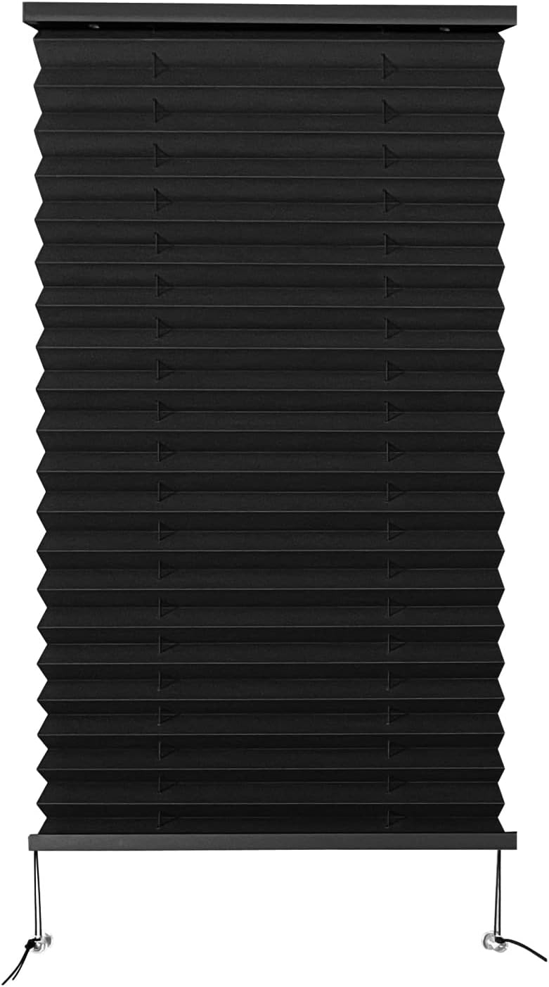 Dulepax RV Blinds - Pleated Shades, 14" W x 24" L Black RV Window Shades for Camper, Travel Trailers, Motorhome's Window - Image 1